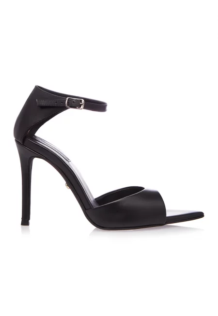 Кожени сандали Maira с остър връх - Черен