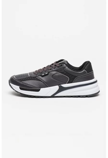 Маратонки с еко кожа - Черен/Въглен сиво