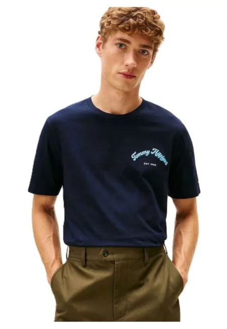Мъжка тениска  IC GRAPHIC TEE - Памук - Син - Син