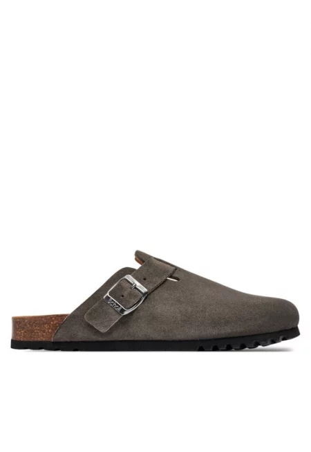 Мъжки чехли  304142697 - велур - сиво - Сив