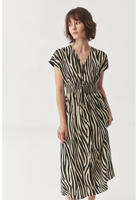 Миди рокля с животинска шарка