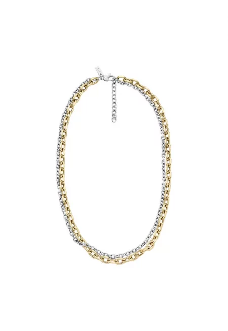 Многоредово колие от неръждаема стомана - Златист/Сребрист
