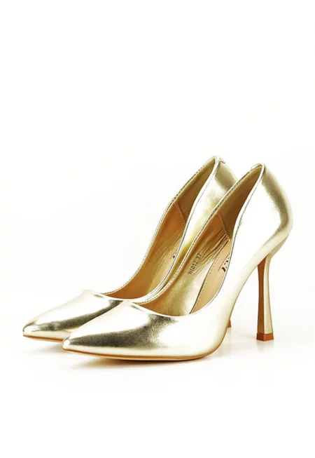 Обувки с удобен ток H1012 Gold - златист