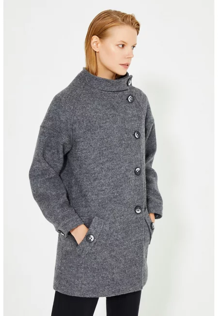 Палто с копчета - Tъмносив