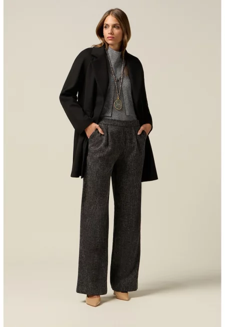 Панталон с широк крачол и еластична талия