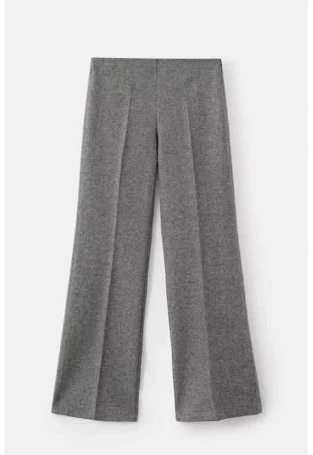 Панталон с вълна с широк крачол