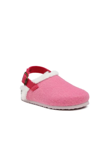 Пантофи за момиче с катарама -  Текстил - Розови