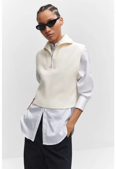 Плетен елек с къс цип Rizon