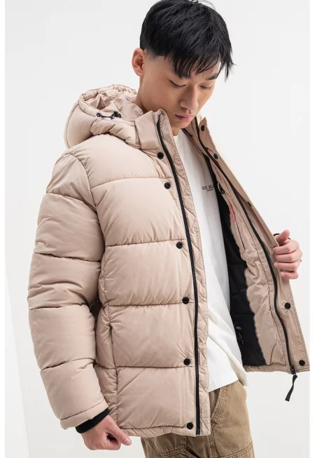 Подплатено зимно яке - Светло бежово