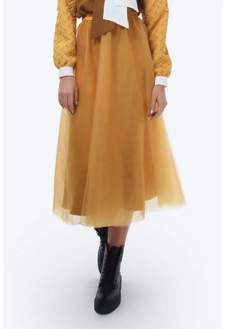 Пола от тюл - Синапено жълто