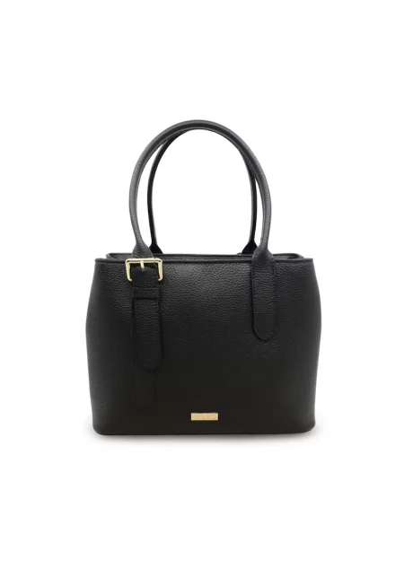 Praticita Elegante Leather Handbag - Черен