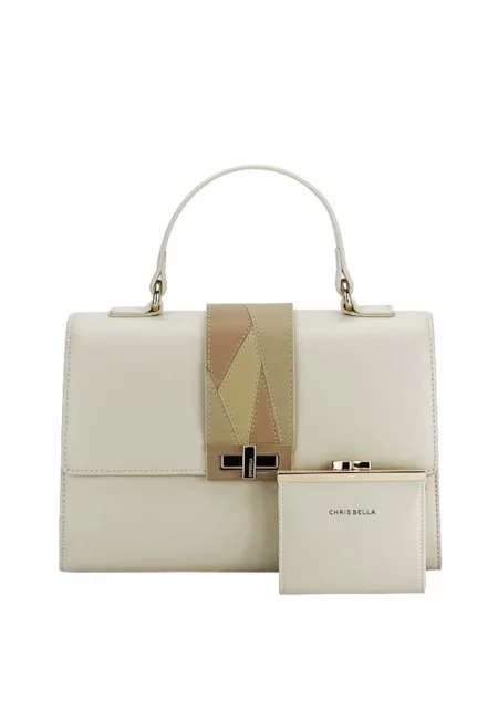 Премиум светлобежова чанта с портфейл CB2400-1 15 15302 - Бежов