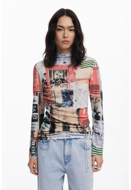 Пуловер с фигурален принт