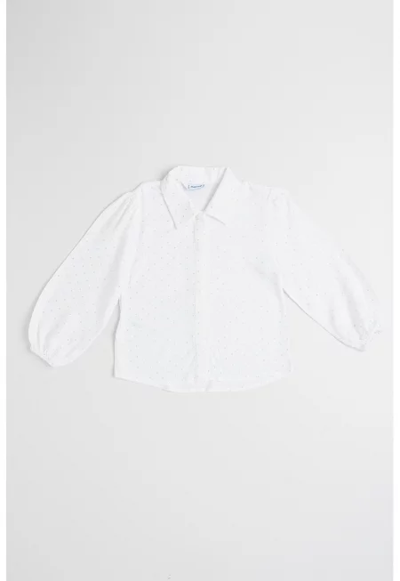 Риза с бляскав принт