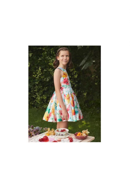 Рокля за момиче -  304034947 - Полиестер - Многоцветна - Многоцветен