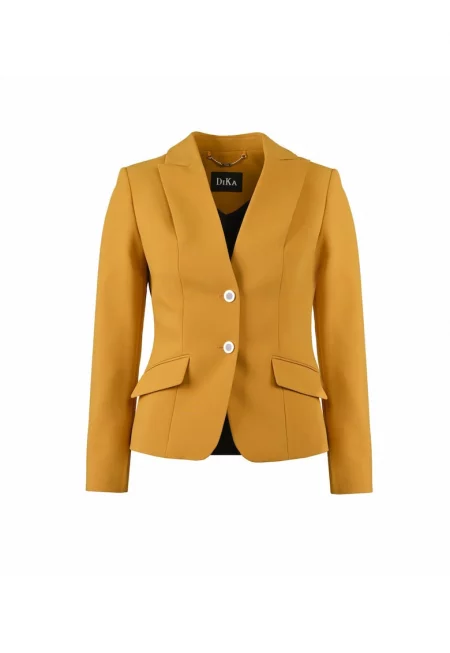 Сако с частичен ревер - охра
