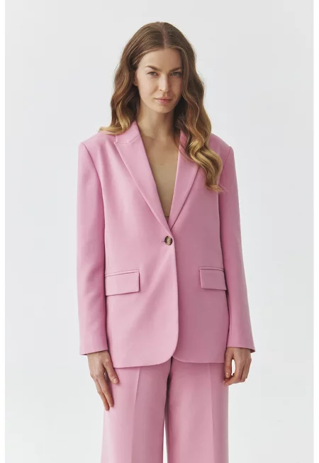 Сако със свободна кройка - Пастелнорозов