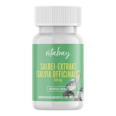 Salbei Extrakt, Sage Leaf - Екстракт от градински чай 600 mg, 100 капсули