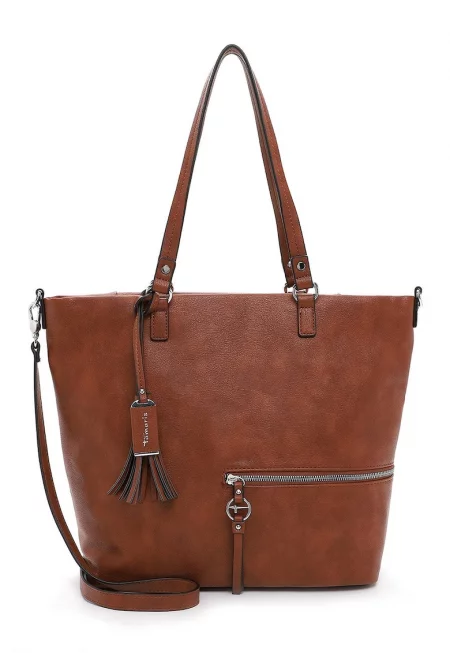 Шопинг чанта от еко кожа Nele - Коняк кафяв