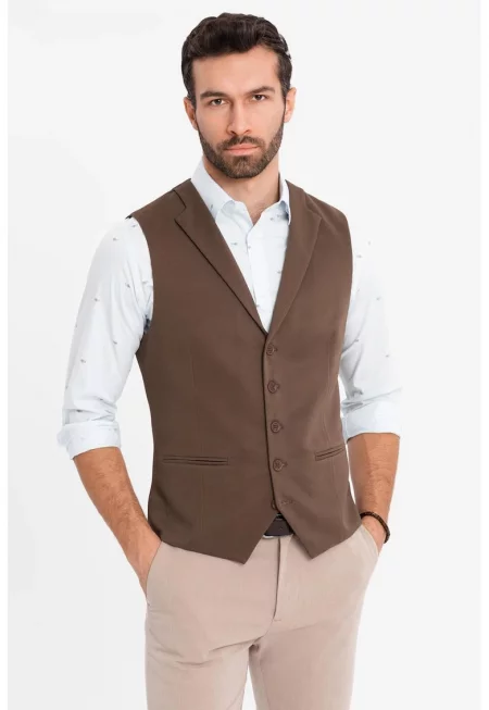 Шпиц елек с копчета - Кафяв