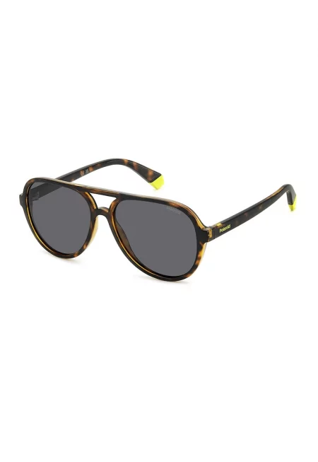 Слънчеви очила Aviator с поляризация - Черен - Карамел -