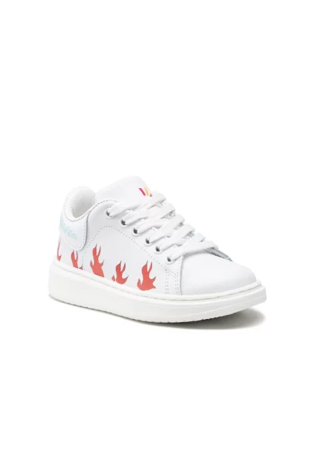 Спортни обувки Omenaa  за момче - Естествена кожа - Бял