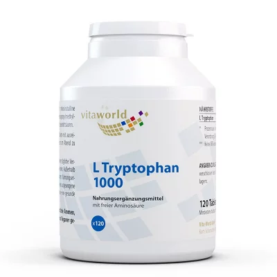 Стрес и безсъние - Л-Триптофан (L-Tryptophan), 1000 mg x 120 таблетки