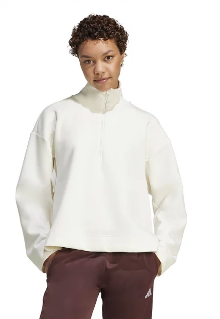 Свободен суитшърт с модал с къс цип