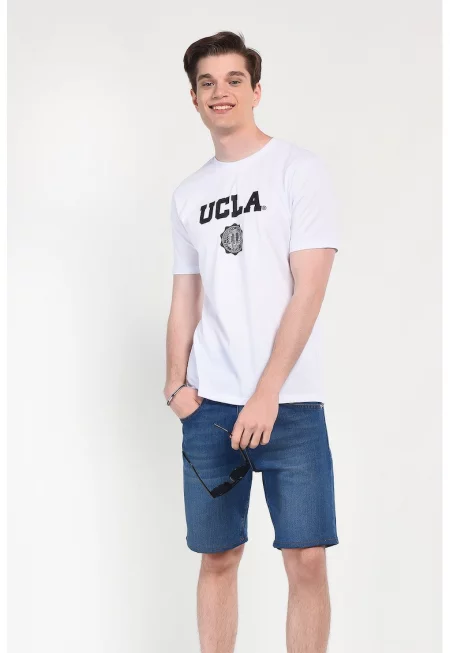 Тениска Gayley с лого - Бял/Черен