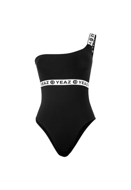 Цял бански COCCARO 28993 с ленти с лого - Черен