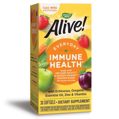 Алайв имунна формула с масло от риган, билки, витамини и цинк - Alive! Immune Health, 30 софтгел капсули
