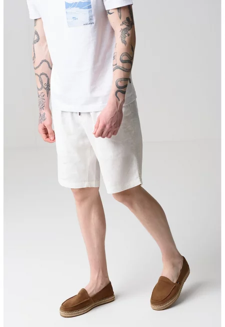 Бермуди Harlem с лен - Слонова кост