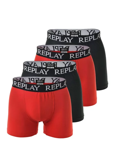 Боксерки с лого - 4 чифта - Червен/Черен