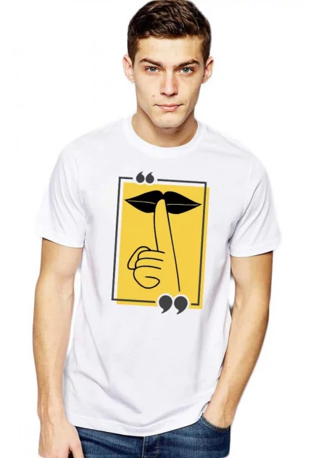 Бяла мъжка тениска - Don't Speak