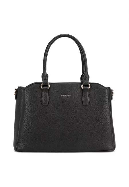 Чанта от еко кожа с отделяща се презрамка - Черен