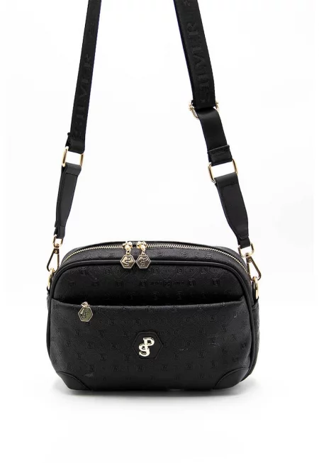 Чанта с лого - Черен