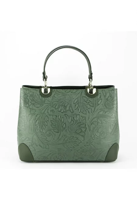 Дамска чанта от естествена кожа B-8952 - Каки