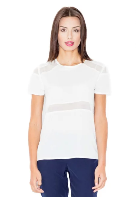 Дамска тениска с къс ръкав Isone M468 екрю