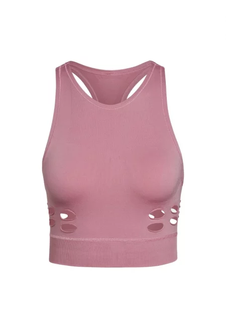 Дамско горнище за тренировки -  розово - дишащо - полиамид/еластан