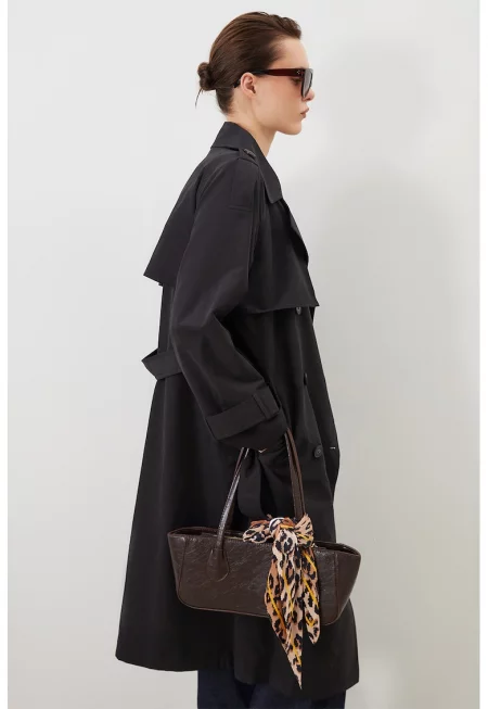 Двуреден тренч с връзка на талията