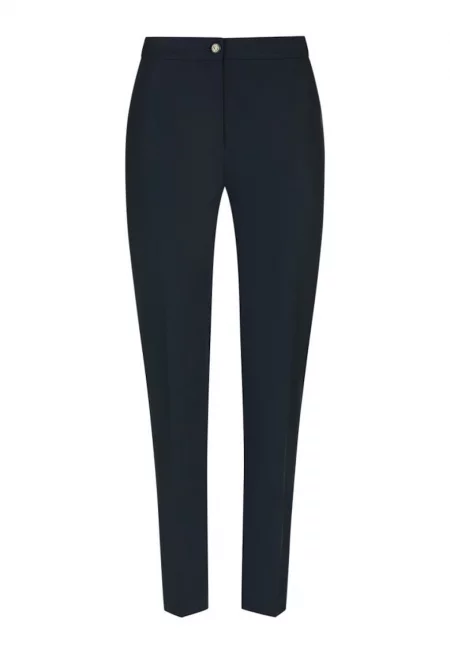 Едноцветен панталон с конусовидна кройка -