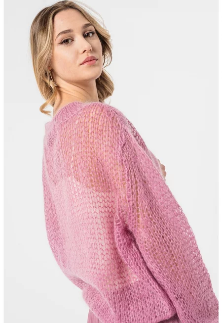 Ефирен свободен пуловер с мохер