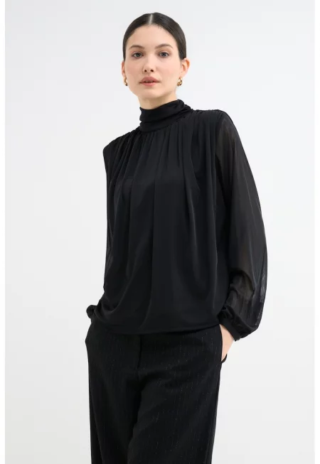 Ефирна блуза Eguna с висока яка