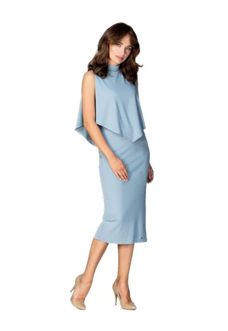 Елегантна дамска рокля - Ленитиф - Марста - светло синя