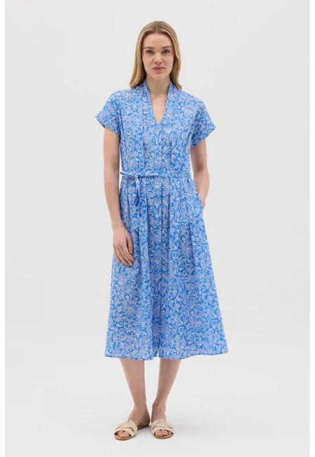 Флорална рокля с джобове встрани