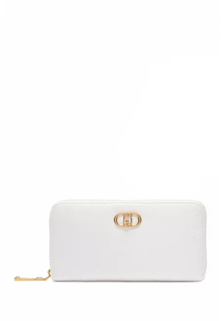 Голям портфейл с лого - Бял
