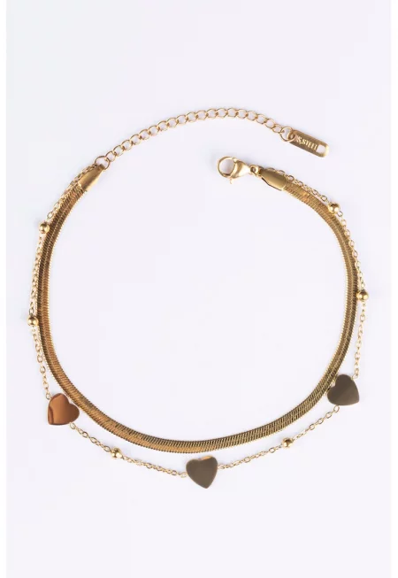 Гривна за глезена с 18k злато - Златист