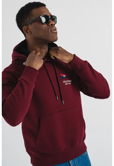 Худи с бродирано лого - Тъмновиолетов