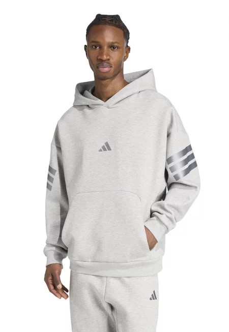 Худи с лого - Светло сив/Сребрист