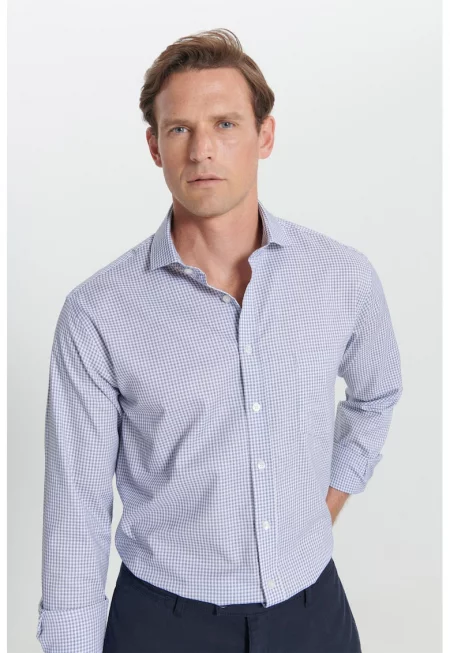 Карирана риза с дълги ръкави